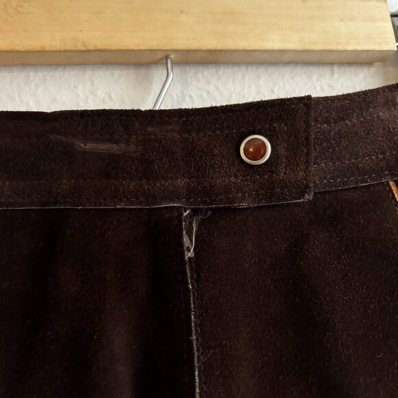 VINTAGE 100% Suede Leather Western Wear Rockabilly Cowboy Skirt Set - Picture 6 of 8